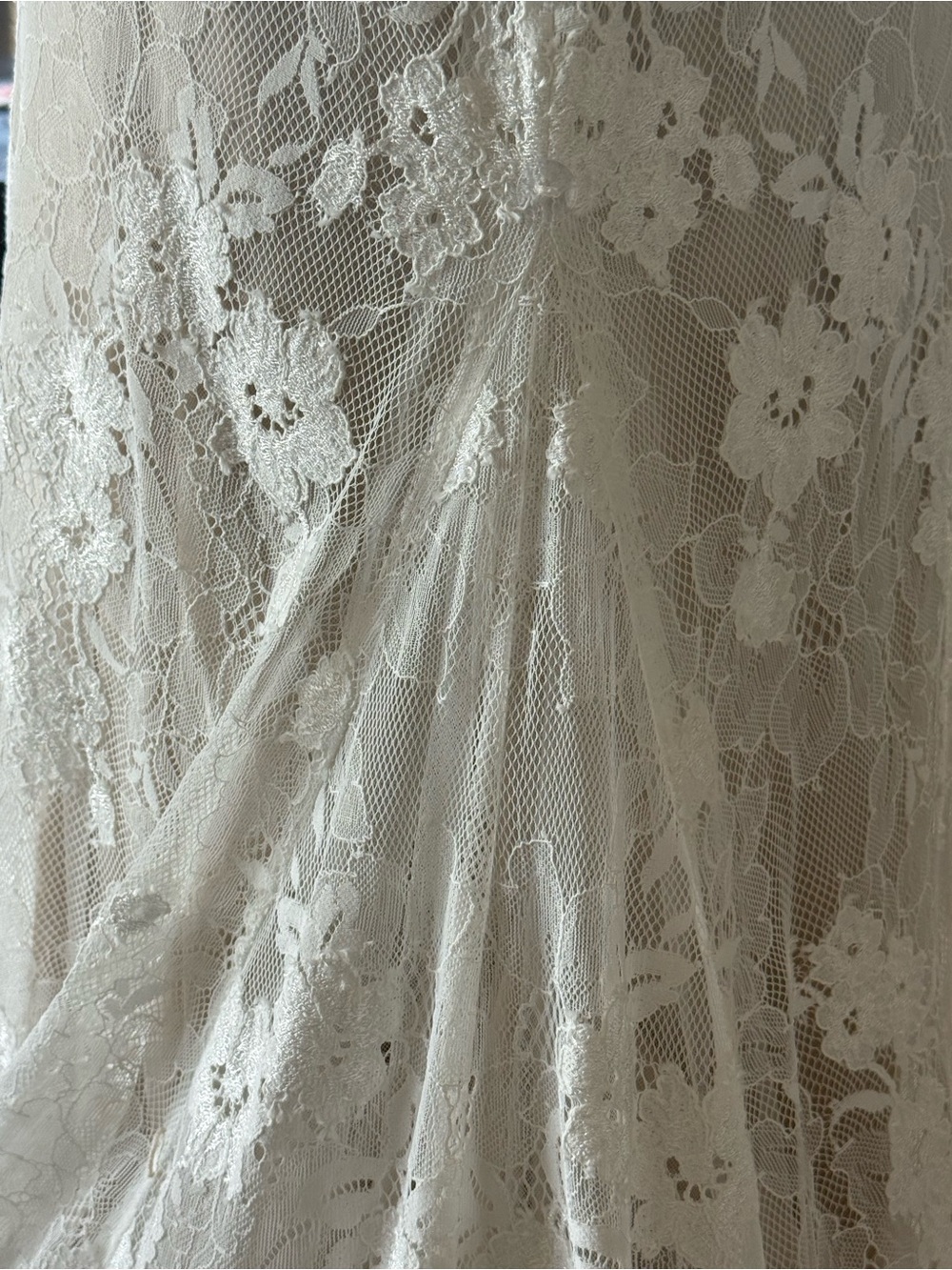 Lillian West Fit-and-Flare Lace Wedding Dress - Ivory - Picture 11 of 17